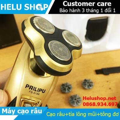 Máy cạo râu Pailipu đa năng thông minh 3 lưỡi sạc điện mini giá rẻ chính hãng